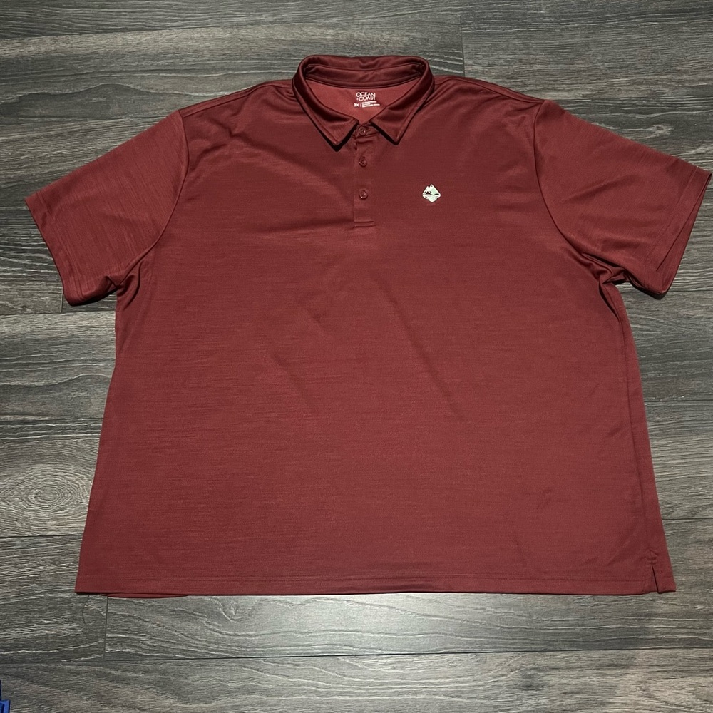 Ocean Coast men’s dark red polo short sleeve shirt size 3XL - Picture 2 of 5